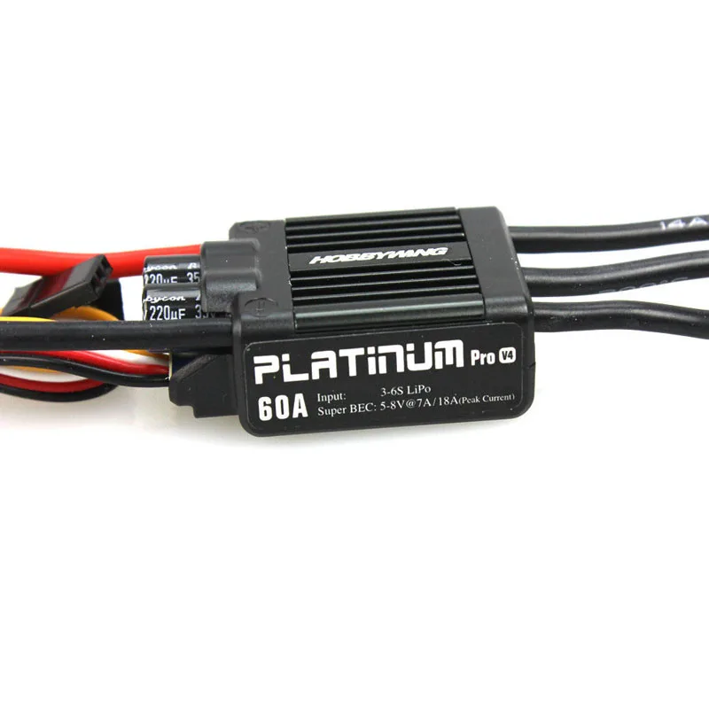 HobbyWing-Hélicoptère de classe d'origine Platinum PRO V4, 60A, ESC, 3S-6S, 450-480mm, hélice 325-360mm