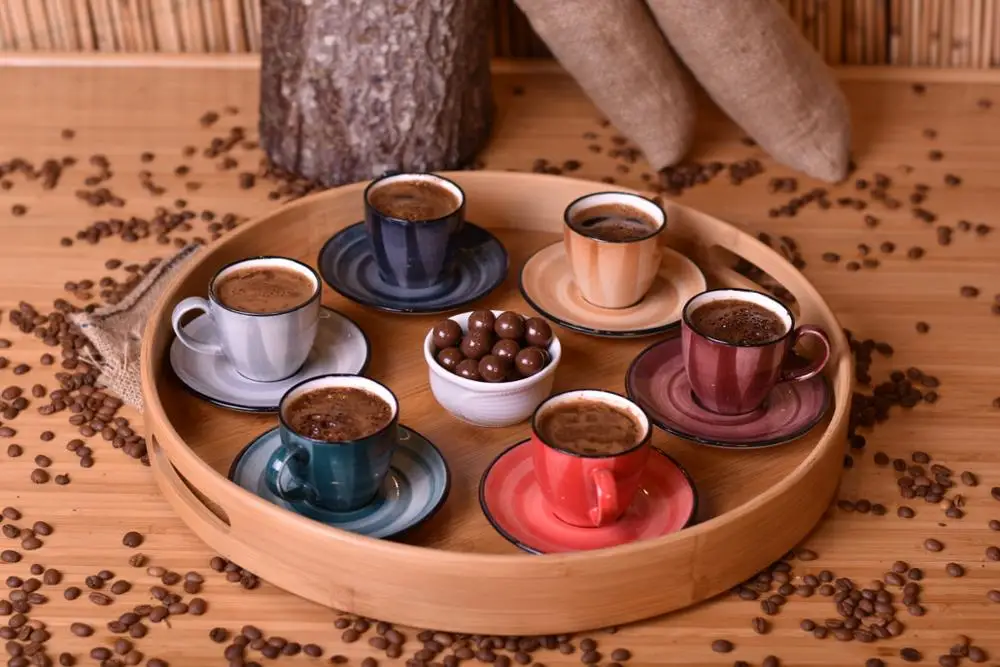 DOLBOVI Taşev Bella 6 Personality Coffee Cup Set 12 Piece cup tea handmade bowl beautiful mugs turkish tea set vintage Saucer creative Latte Cup free shipping products Dropshipping kubki do kawy undefined latte cup