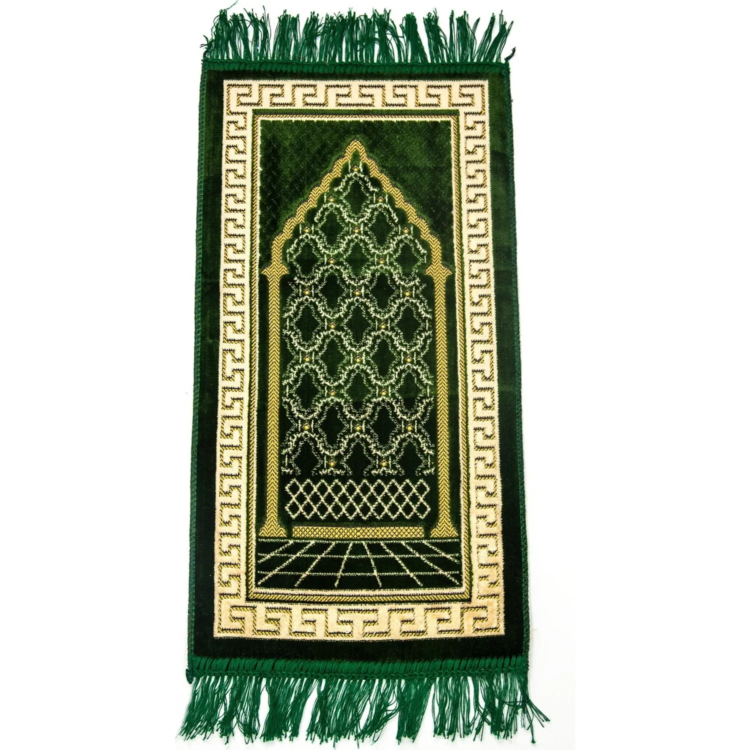 İsra Child Velvet Prayer Rug 01 Burgundy Gree girls boys children's prayer state of prayer state of Islamic Muslim Kaaba Mecca Medina Hajj 70x35cm