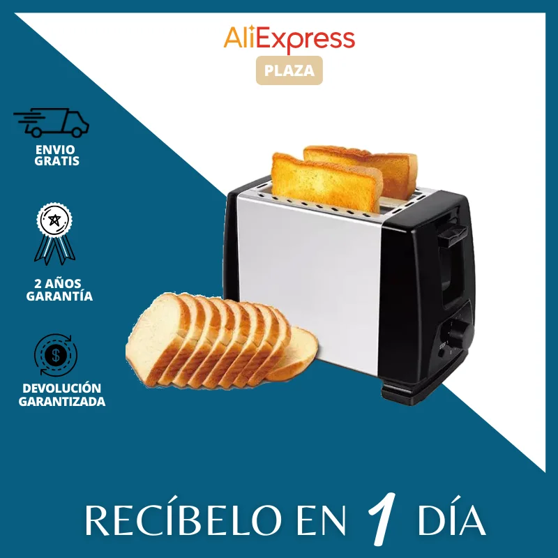 Tostadora de Pan Acero Inoxidable 6 Niveles de Tostado Sandwichera Vertical Boton de Parada Recogemigas 750W Potencia Termostato Ajustable 2