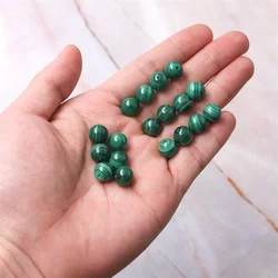 5pcs Malachite Half Drilled Beads Round Semi Hole 6/8/10mm Genuine Natural Stone For Jewelry Making Earrings DIY Craft Pendant
