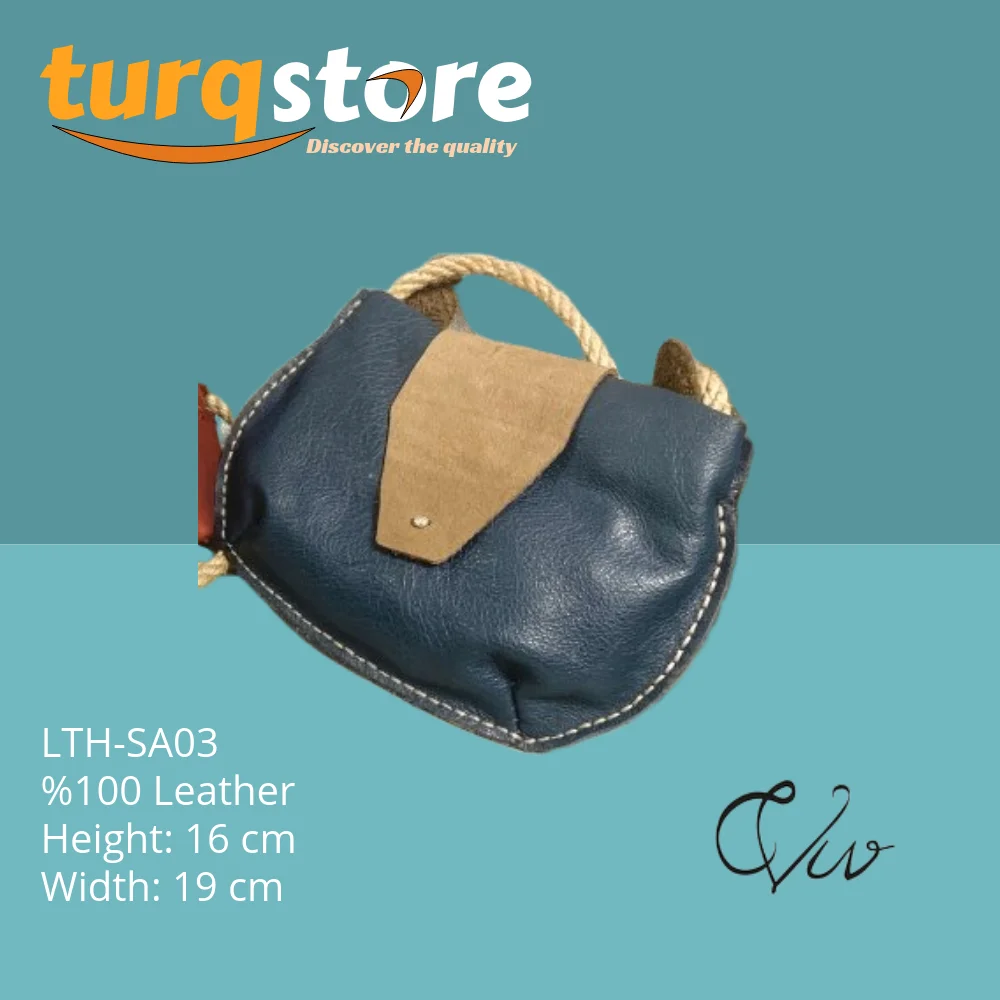 

Handmade Leather Blue Satchel