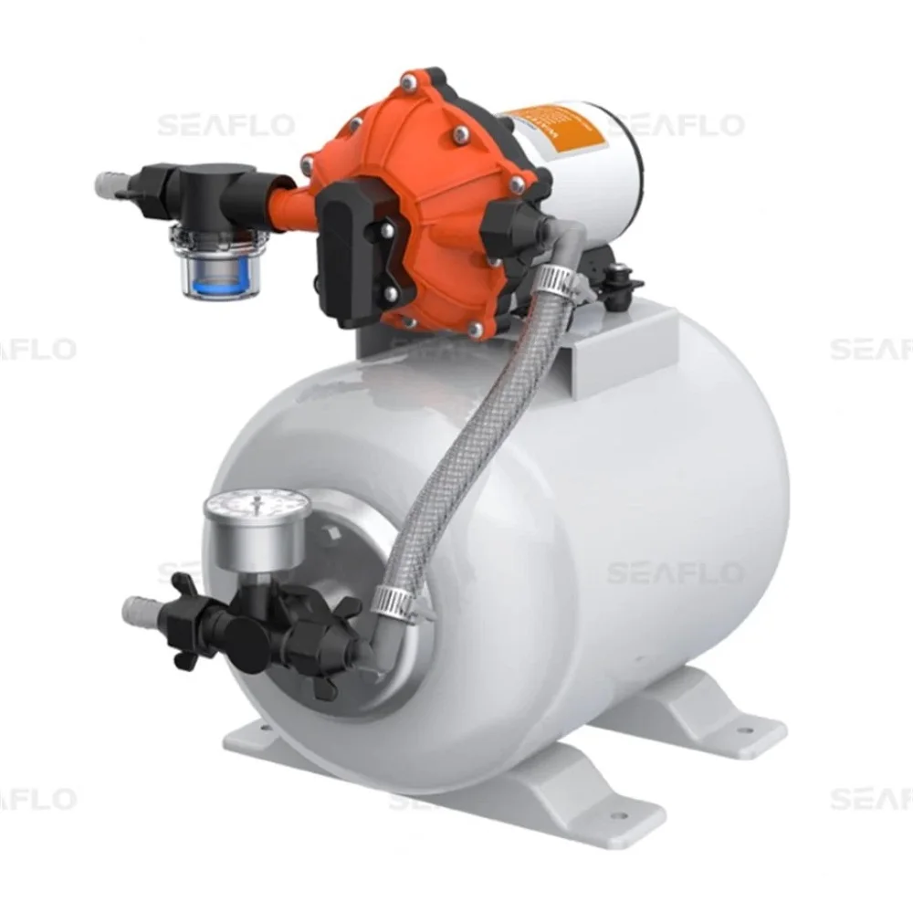 SeaFlo Marine Water Pump 12 V DC 60 PSI 5.5 GPM 8 Liters Accumulator Tank System