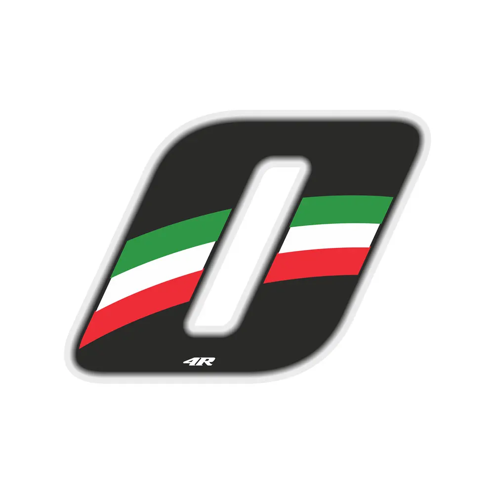 Numbers stickers for motorcycle, tricolor Italy, 100x130mm