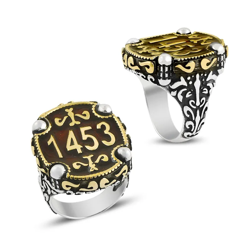 925 Silver Special Design Ottoman Men Rings