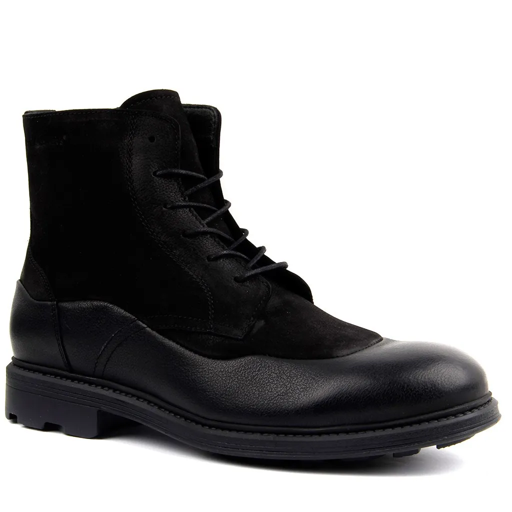 Botas de couro para homem preto