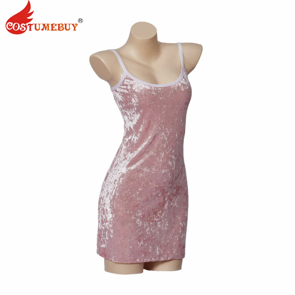 Movie My Date with The Presidents Daughter Hallie Cosplay Costume Pink Velvet Dress Sexy Sleeveless Mini Dress Halloween Costume