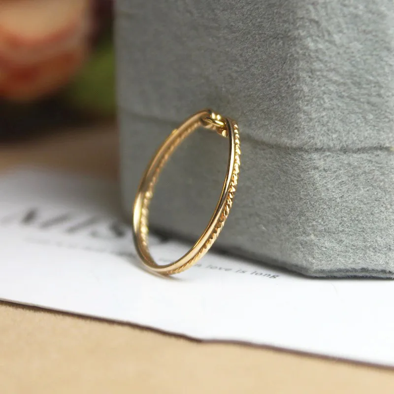Prawdziwe 14K złoty wypełniony pierścień złota biżuteria Handmade Knuckle pierścień Mujer Boho Bague Femme minimalizm Boho pierścienie dla kobiet