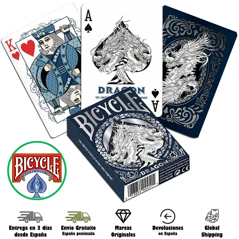 Fournier, Bicycle, USPCC, poker deck, Dragon, dragons, Chinese and Japanese culture, adults, good luck, magic, magicians, tricks, adults, USA