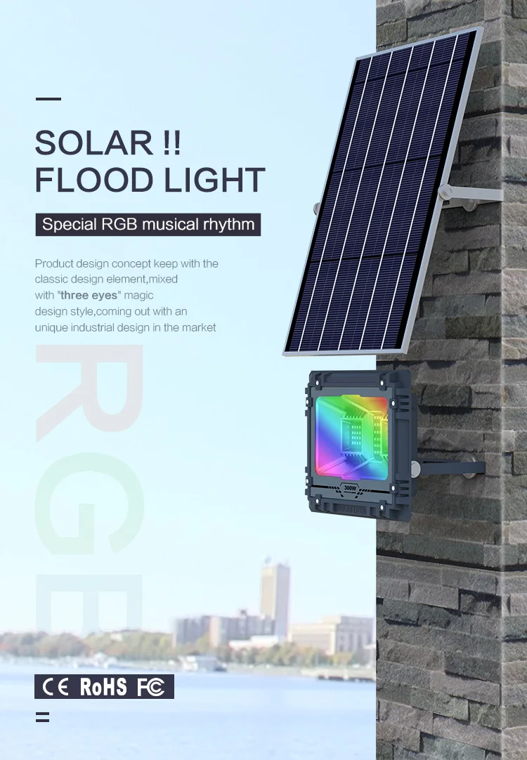 Imagem -04 - Rgb 60w 100 200 300 500 800 Luz de Inundação Solar com Controlador ao ar Livre Colorido Bluetooth Conduziu a Lâmpada Luz de Rua Solar Preço