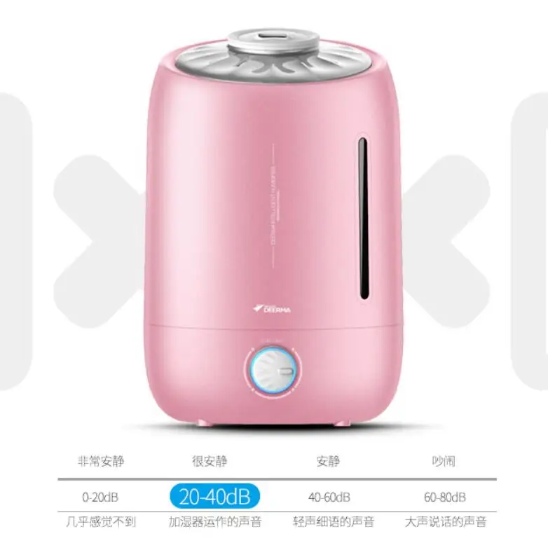 Deerma 5L humidifier household mini office bedroom home aromatherapy air humidification DEM-F500S 110-230-240V pink