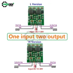 Scheda convertitore Buck Step-Down DC DC 10W 2 canali modulo di commutazione multipla 3.3V 5V 12V alimentatore per schede a doppia uscita