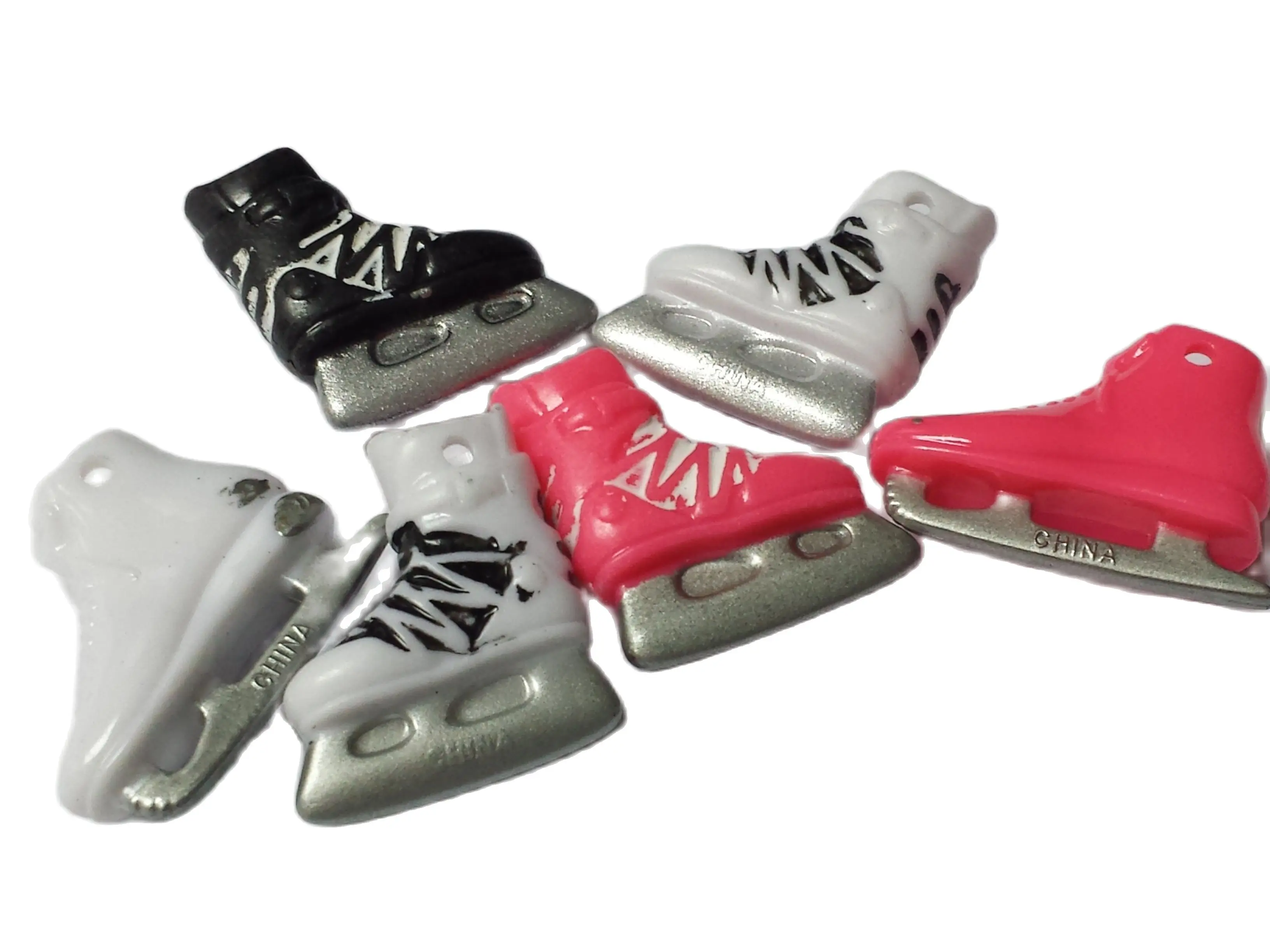 

100 pcs, VINTAGE Plastic Charms, Skate Shoe pendant, Retro Fashion Jewelry, Chain Clip Bead, Girl Home Craft, Cup Cake Topper