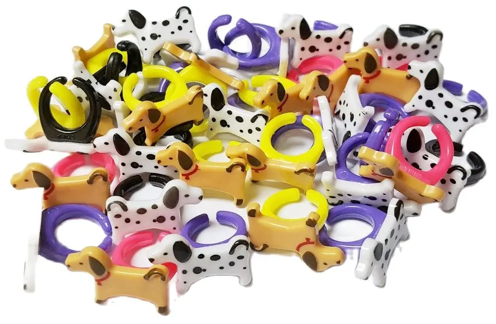 500 pcs, Dog Rings Decoration, Pinata Filler, Cake Topper, Novelty, Kids Party Favor, Gift, Toy Prize, game gift, souvenirs