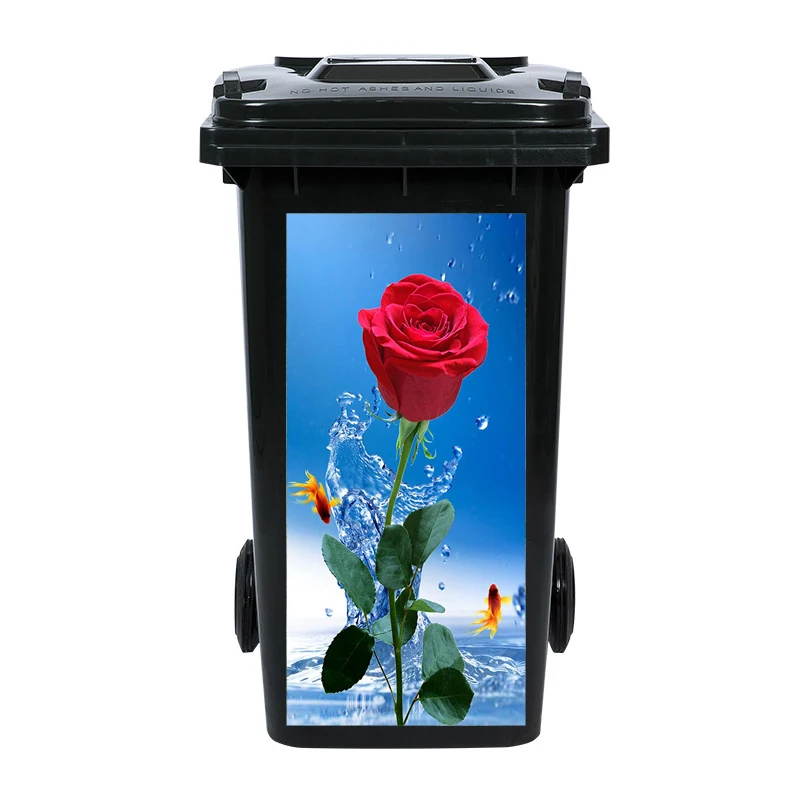 Self-adhesive PVC Trash Can Sticker Custom Size Waterproof Wallpaper Garbage Bin Renovation Cover Decal Mural For Kitchen Decor view 2