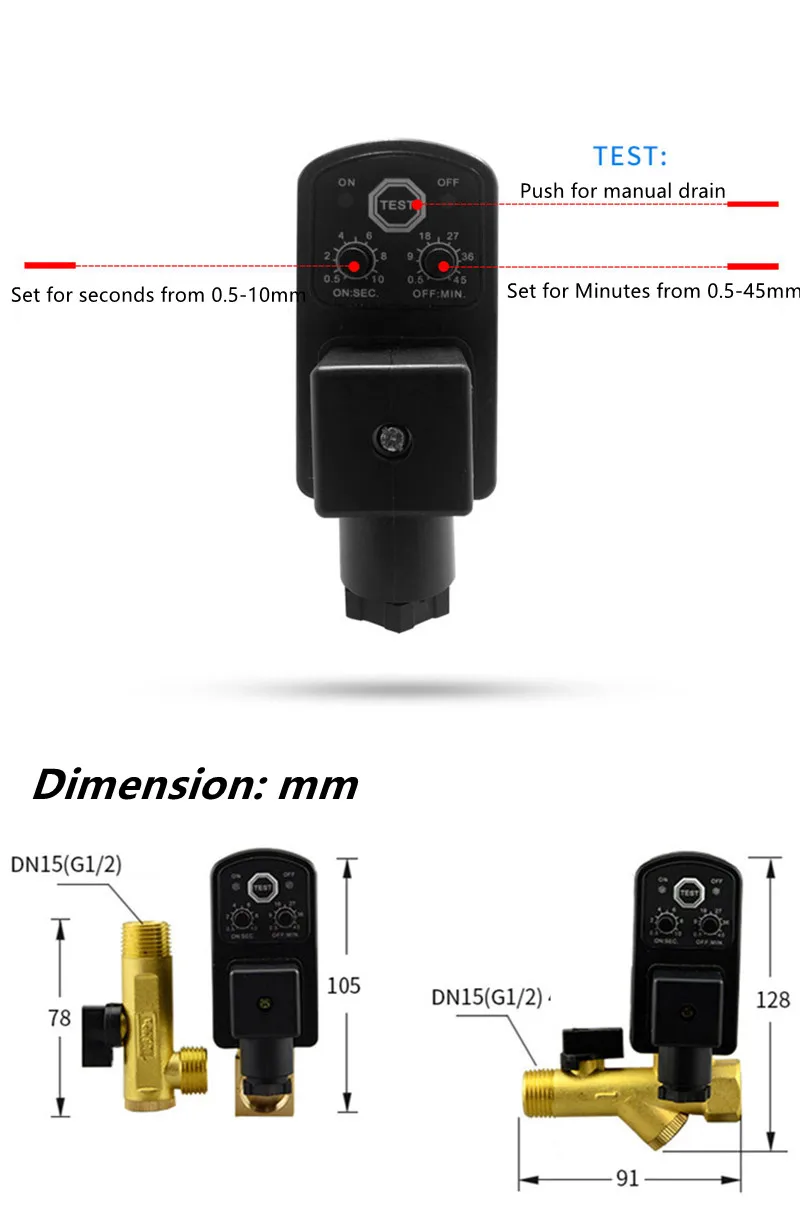 QPS 035  Precision Filter Dryer Air Compressor Accessories Oil Water Separator Electronic Drain