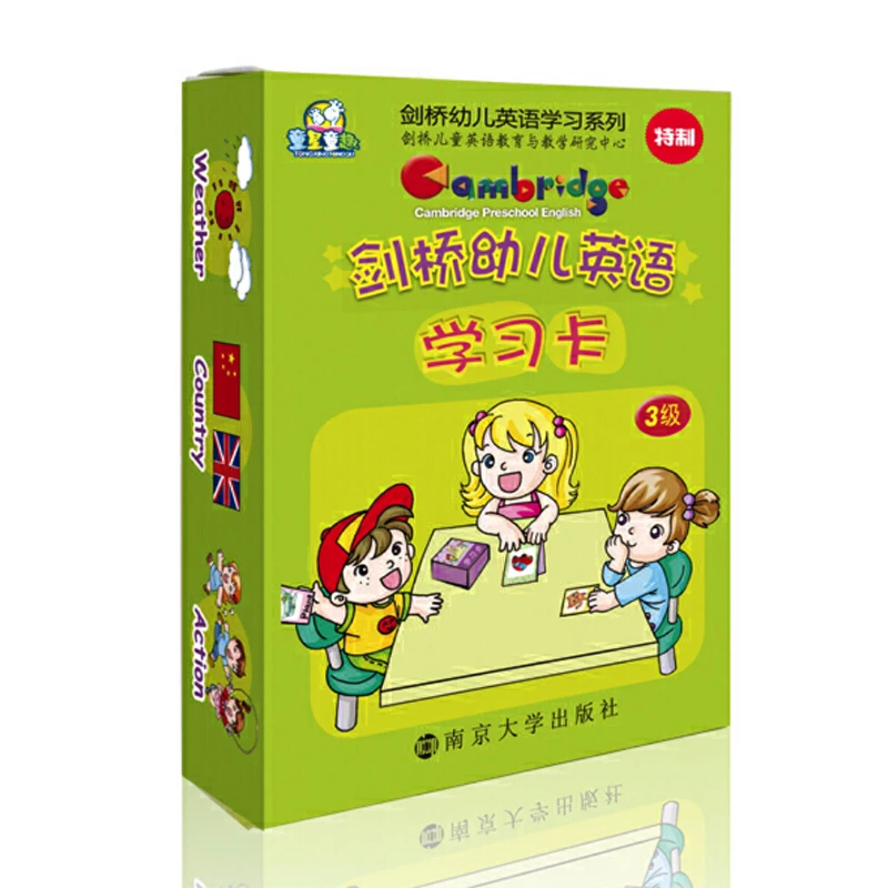 3Boxes/Set 56Pcs/Box Cambridge Preschool English Flash Cards for Babies/Toddlers Language Learning Tools Education Material