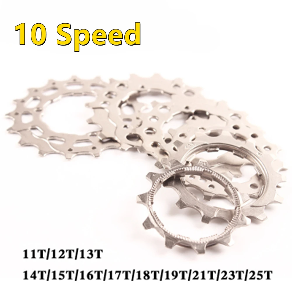 

Cheap 1 pcs Bicycle Cassette Cog Road Bike MTB 10 Speed 10S/V 12T 13T 14T 15T 16T 17T 18T 19T 21T 23T 25T Freewheel Parts K7