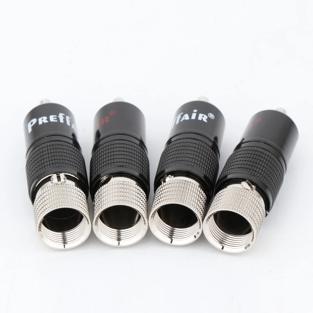 4PCS Rhodium plated RCA connector unsolder RCA connector screws locking RCA plug 10mm connector R1738