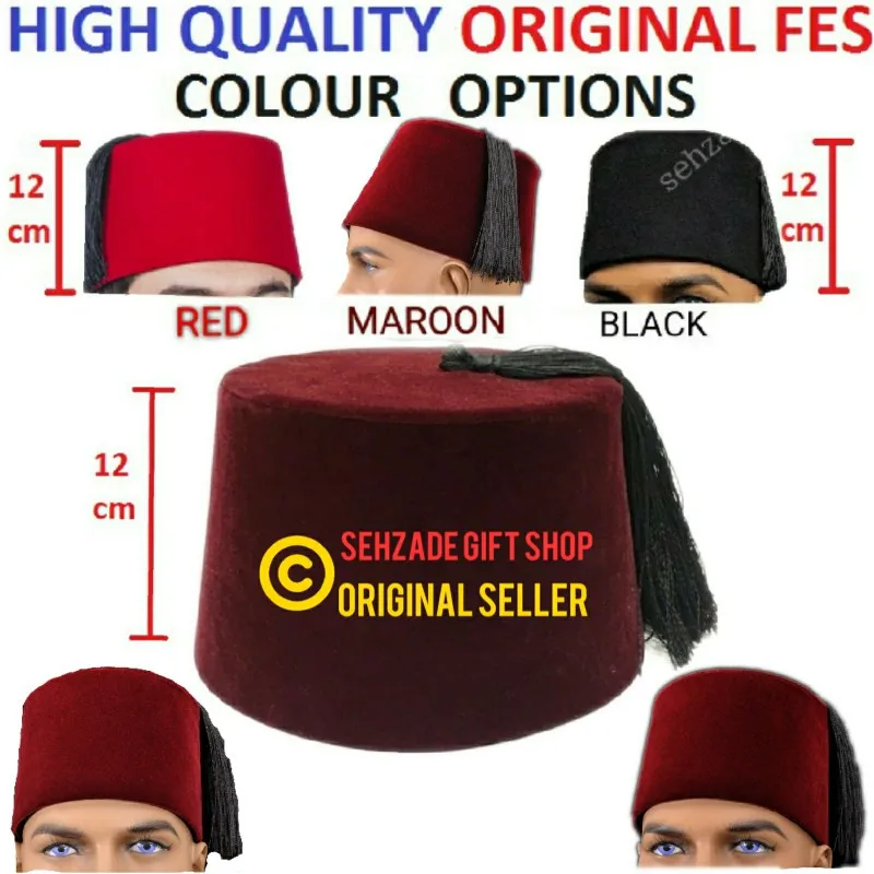 

Authentic Folkloric Turkish Fes Fez, Oriental Tarboosh, Exotic Ottoman Hat Orginal Fes Real Fes Made in Turkey