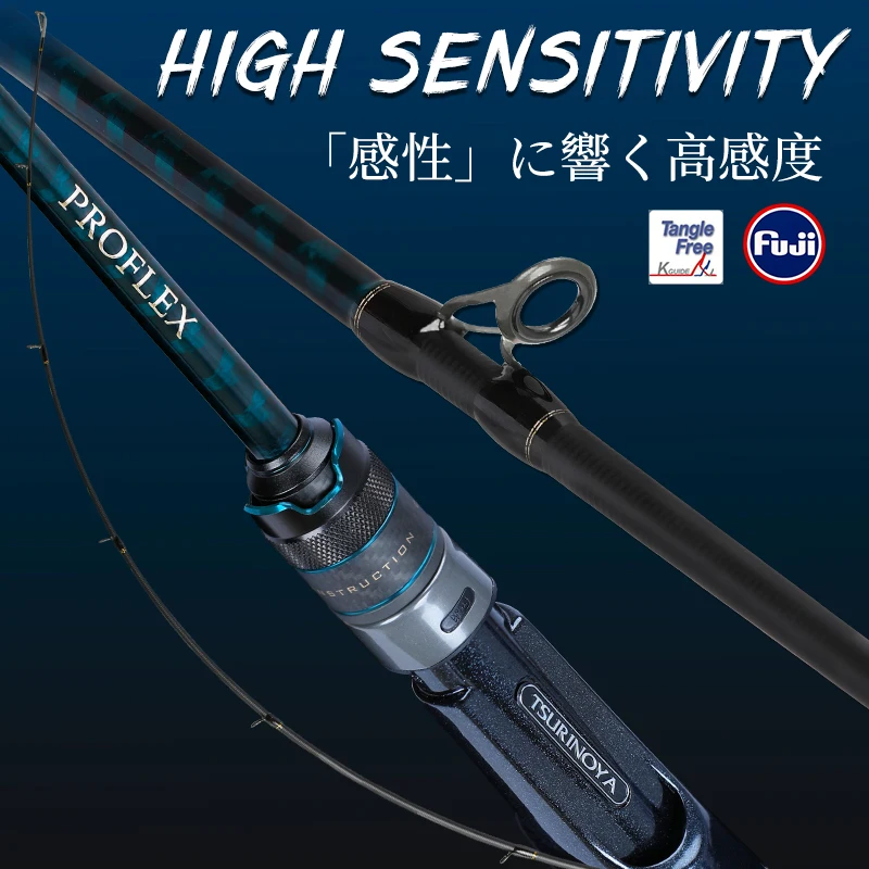 TSURINOYA 1.95m 2.01m 2.10m 2.21m Fast Action ML M L Power Spinning Casting Fishing Rod PROFLEX Ⅲ 2 Section  Bass Rod