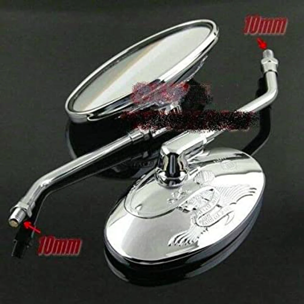 Rearview Side Mirror Chrome Eagle for Kawasaki Eliminator EL250 VN250 87-07 Vulcan EN400 450 500 85-09 VN400 750 800 900 86-16