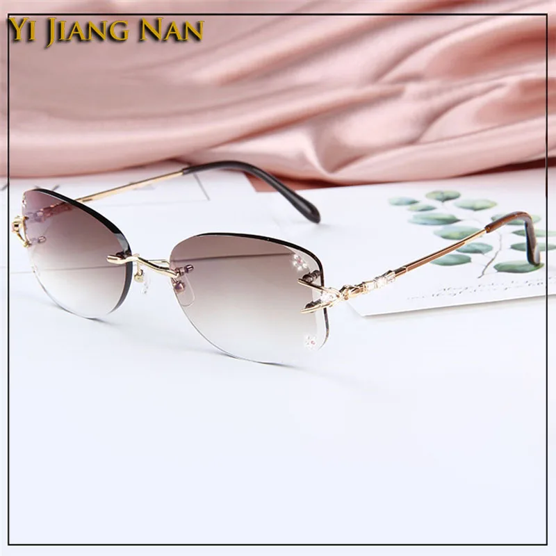 

Women Sunglasses Spectacle Gafas Diamond Trimmed Tint Lenses Style Prescription Optical Glasses Frame Eyeglasses Mujer Eyewear