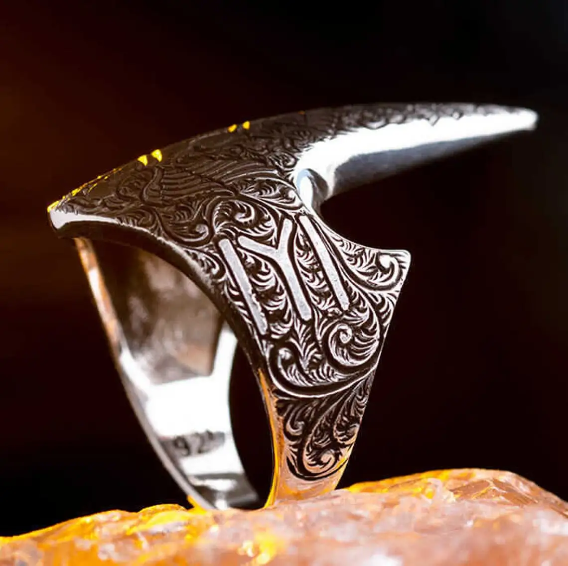 

Elegant Design 925 Sterling Silver Ertugrul Resurrection Thumb Men's Ring Double Eagle Head Jewelery Gift For Him Accessory