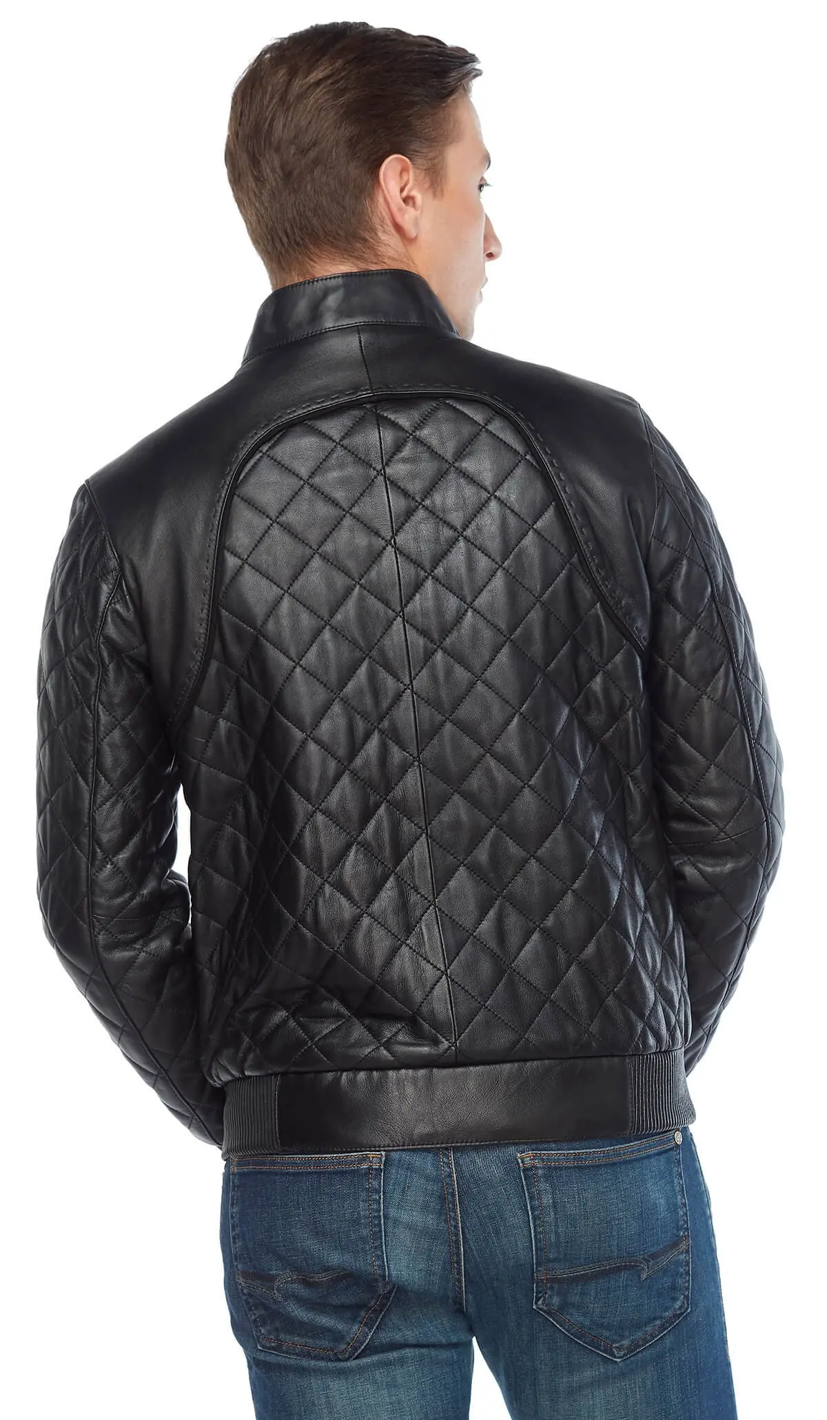 Giacca in pelle trapuntata nera originale in pelle di agnello autunno inverno 2022 Biker Slim Large Size muslimah