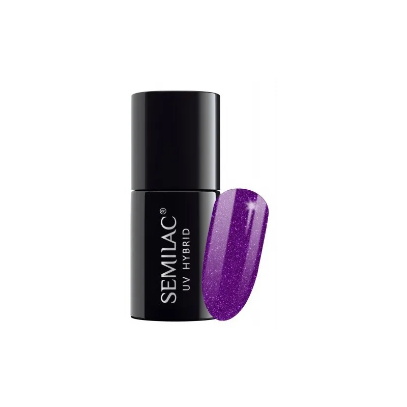 Semilac blueberry Kiss 116 semi-permanent coverage, UV hybrid nail polish texture Gel