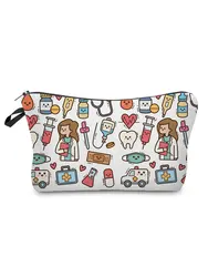 Nurse Printed Cosmetic Organizer Bag High Quality Storage Bags for Child Practical Women's Makeup Bag Cartoon Mini Pencil Case