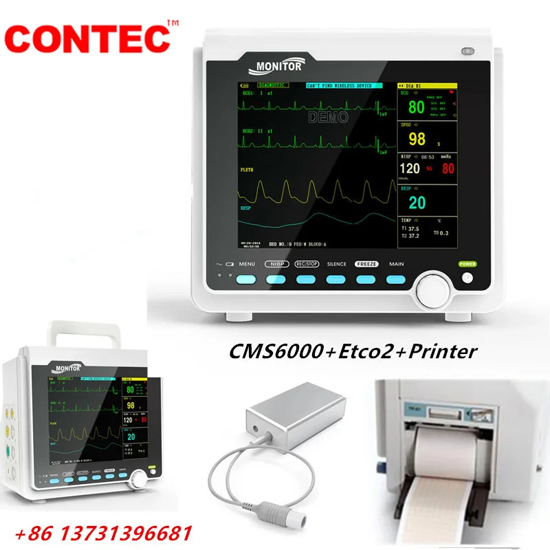 

CONTEC Brand Multi Parameters Patient Monitor with Capnograph Etco2 & Thermal printer Vital Signs Monitor