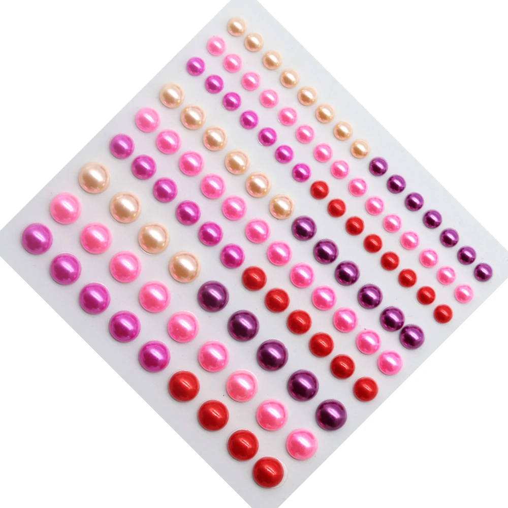 Creative Path Half-Round Pearls Stickers Self Adhesive Flat Back Assorted Colors Crafts Embellishments Scrapbooking Decoration