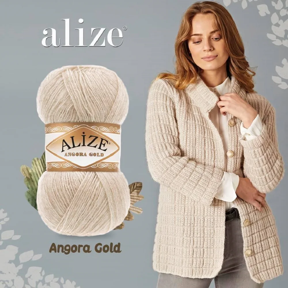 Alize Angora Gold złota przędza-5 sztuk wełny dziania szydełka nici Tweed moher Mink Merino Wrap Beanie ponczo dzianiny kapelusz