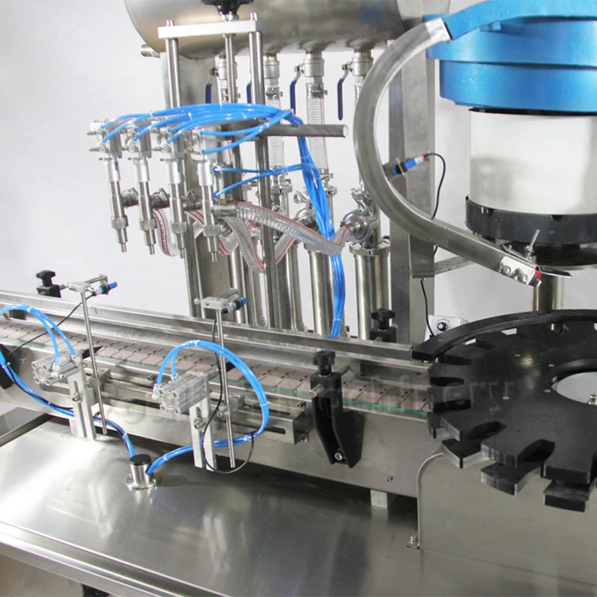 YTSP-500 Fully Automatic  Wine  Filler Vodka Beverage Olive Oil Glass Bottle Aluminum Ropp Caps Filling Capping Machine