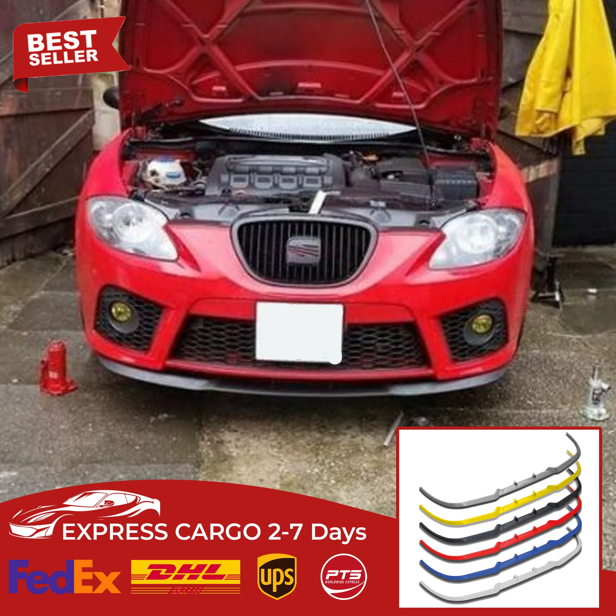 สำหรับที่นั่ง Ibiza MK4 6L -08 CUPRA R ด้านหน้าสปอยเลอร์กันชนยูโร SPOILER Universal 3 Pcs ชุด