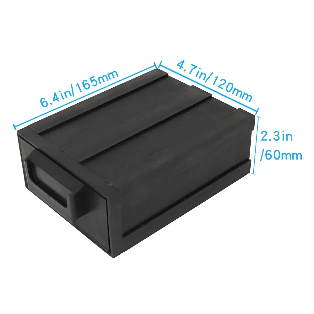 Q-DB2 165X120X60mm Small Element Antistatic Black Bins Conductive SMD IC ESD Storage Drawers Plastic Organizer Boxes