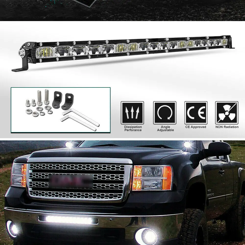 

HAOLIDE Single Row 20 inch LED Light Bar Ultra Slim Car Combo Beam for UTV ATV Work Light Flood Spot Led Bar