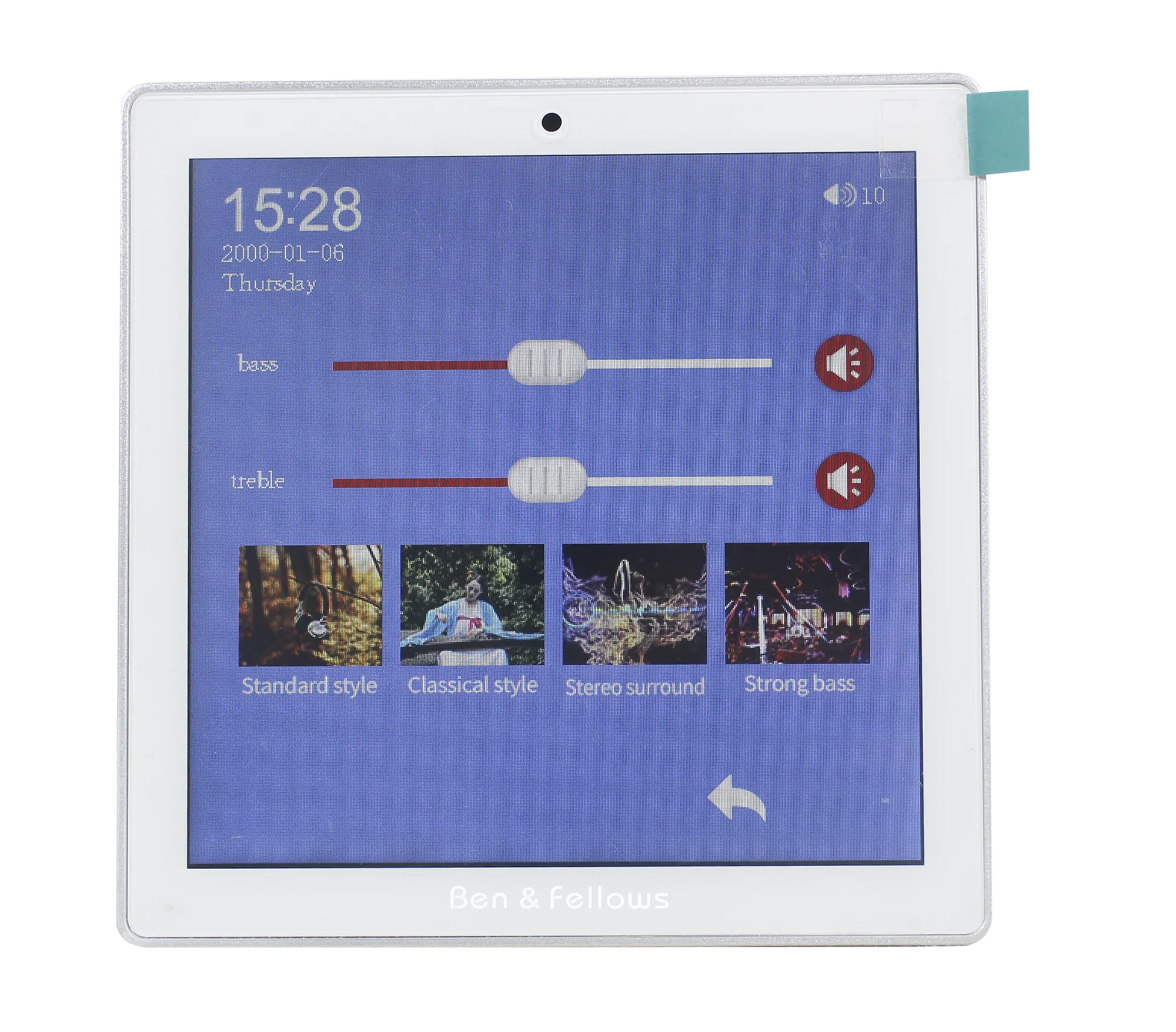 บ้าน4ช่อง25W Bluetooth Touchscreen Mini Wall เครื่องขยายเสียง4 Pcs 6นิ้วลำโพงเพดานรองรับ USB/SD/AUX/FM