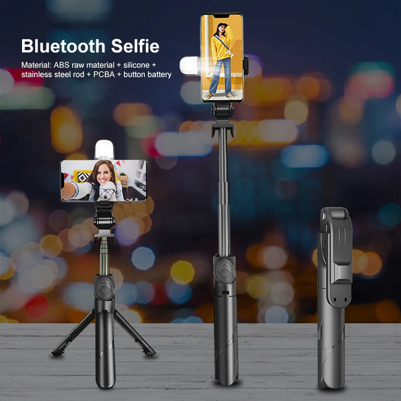 ขาตั้งกล้องสำหรับโทรศัพท์รีโมทคอนโทรลโทรศัพท์มือถือ Selfie Stick ขาตั้งกล้องสำหรับเดินทางการบันทึกขาตั้งกล้อง Monopods สำหรับ Xiaomi Huawei