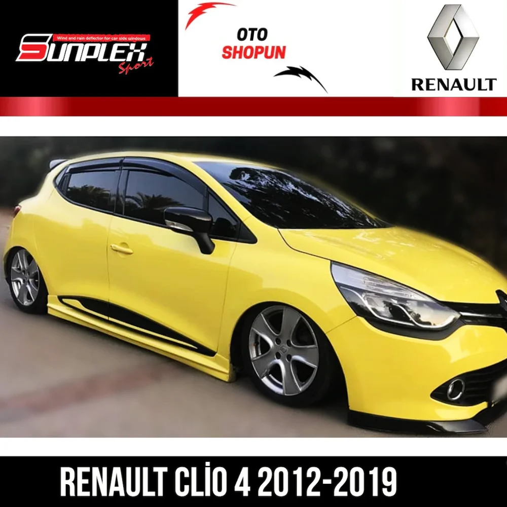 Renault Clio 4 Wind Deflector 2012 2013 2014 2015 2016 2017 2018 2019 Sport Rain Window Visor Piano Zwarte Auto auto Accessoire