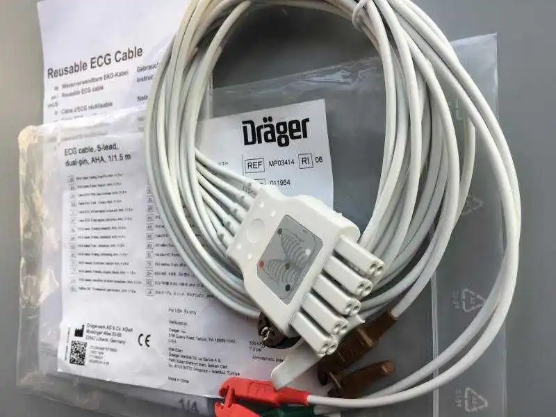 Original&New Drager 5 Leads Clips Dual-Pin ECG Cable, model: MP03414 5956458