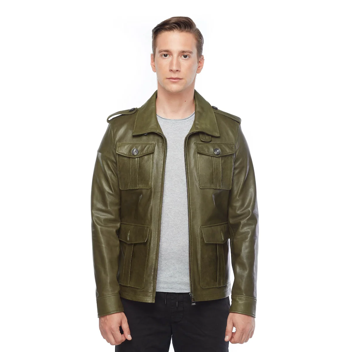 Ares Da Thật Nam Da Xanh Orjinal Da Cừu Thu Đông 2022 Biker Slim Size Lớn VintageTürkiye