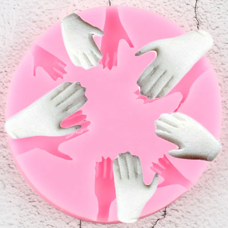 3D Baby Hand Shape Silicone Mold Cupcake Topper Fondant Cake Decorating tools Chocolate Gumpaste Mould Candy Clay Resin Moulds