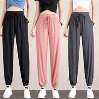 2024 New Spring Ice Silk Urban Casual High Waist Trousers easiest for match Wide Leg Pants straight-leg Korean Style loose Pants