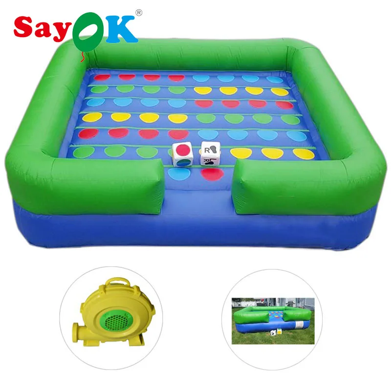 Sayok Inflatable Twister Inflatable Interactive Game with Air Blower for Party, Event(4x4x1m)