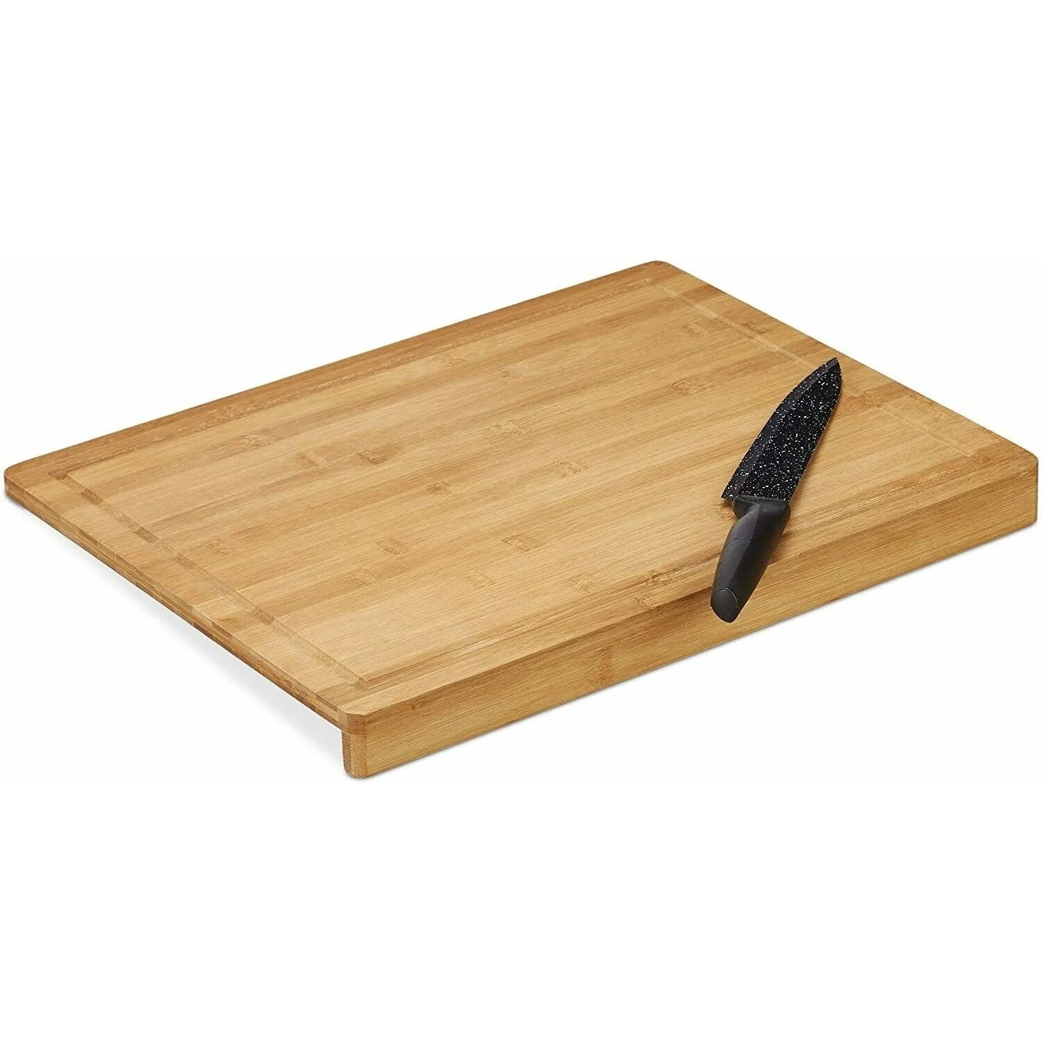 Tabla de Cortar de Bambú de Cocina con Perfil Encimera Borde 35 x 25 x 1.2 cm Cocina, Comedor y Bar