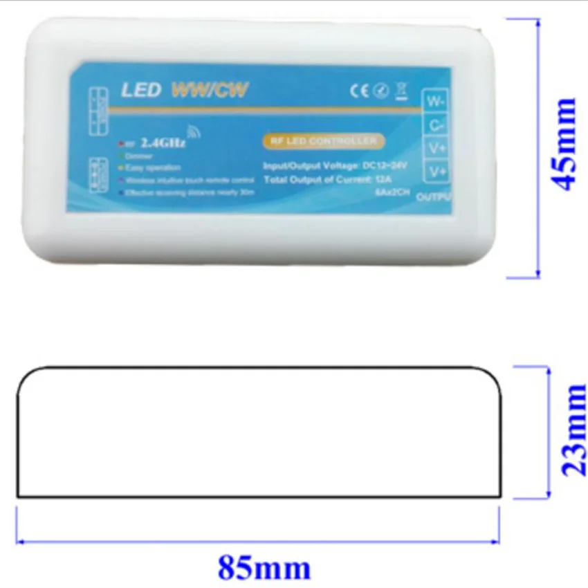 LED Strip Controller 2.4GHz RF Wireless  Remote Control LED Dimmer for 5050SMD 3528 single color COB LED Strip LED Bulb