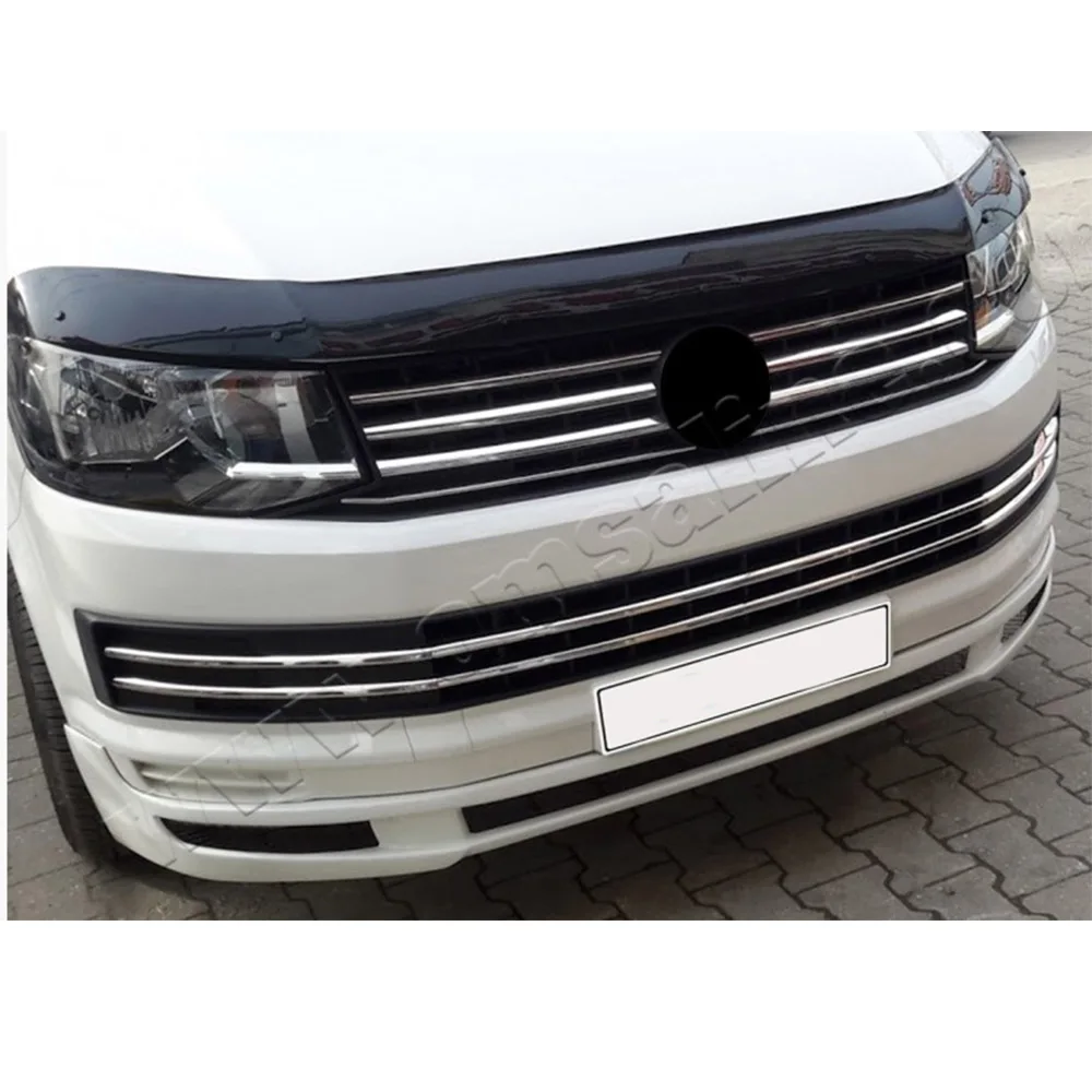 For Volkswagen VW T6 Transporter Chrome Front Bumper Streamer 6 Pcs. 2015-2019 . Stainless Steel. A + Quality Modified Design