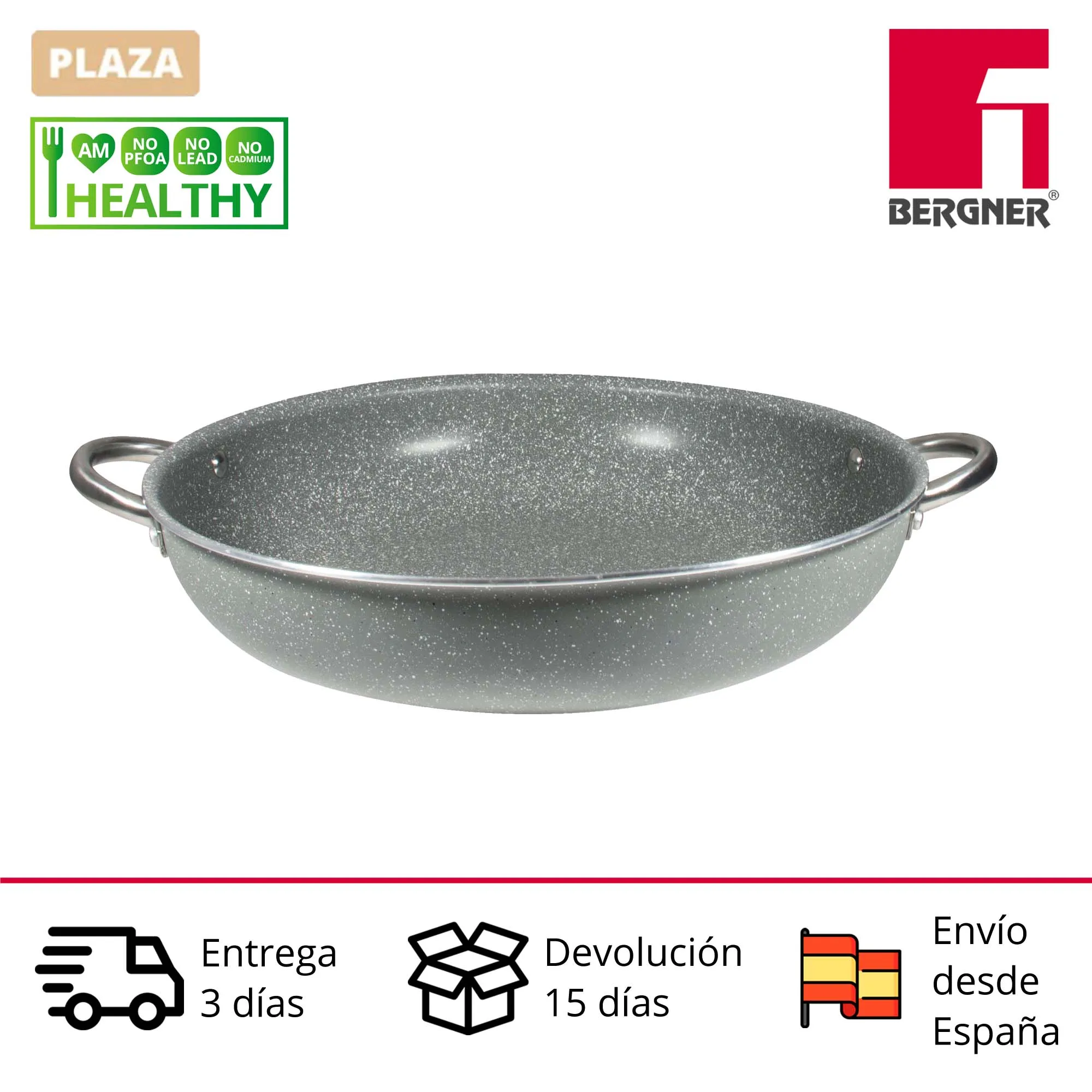 BERGNER saucer Prochef Vissanni: low pan in 32cm pressed aluminium.